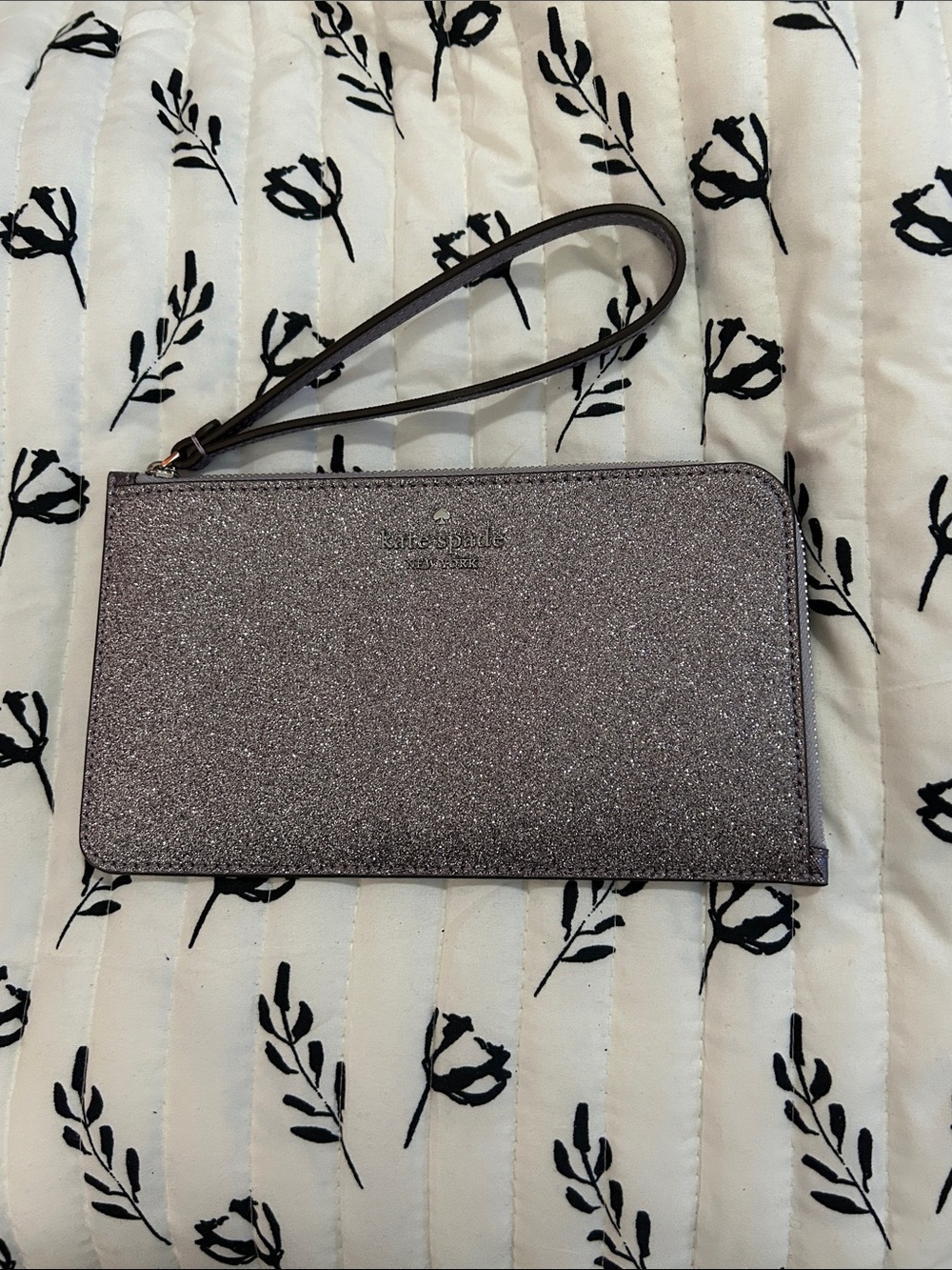 kate spade Glitter Zip Wristlet in Sparkling Lavender